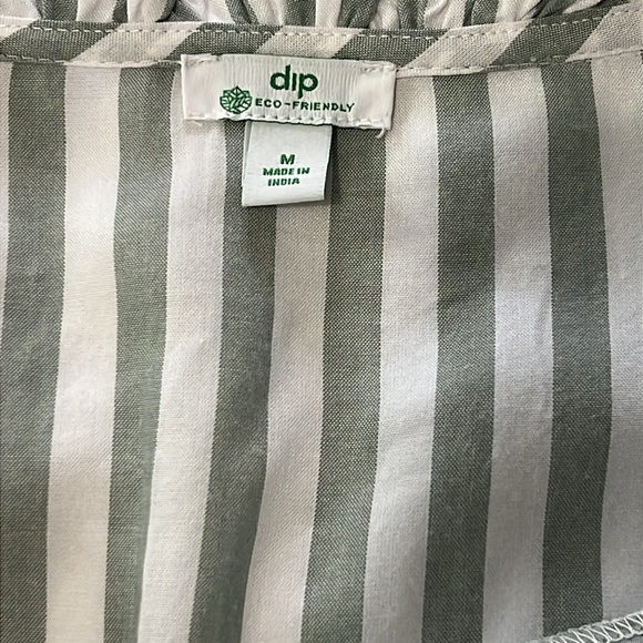 dip Sage/White Striped Tiered Oversized Dress - Picture 3 of 4